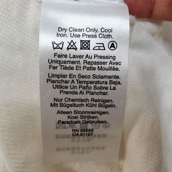 DONNA KARAN NY White Linen Beaded Tank Top in Size M - Picture 7 of 8